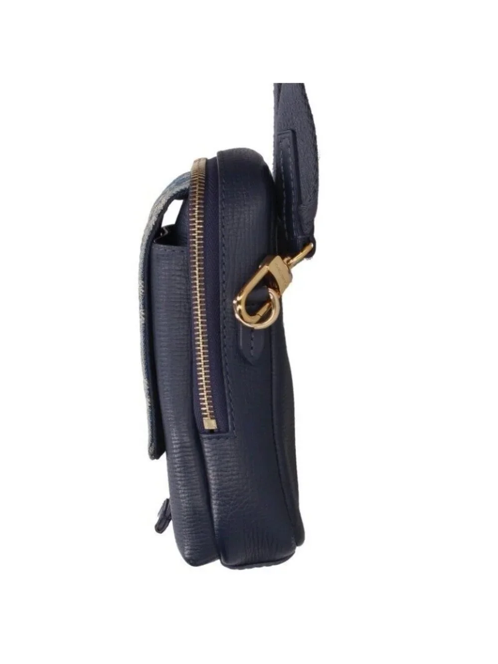Louis Vuitton Double Phone Pouch Monogram Denim Leather Shoulder